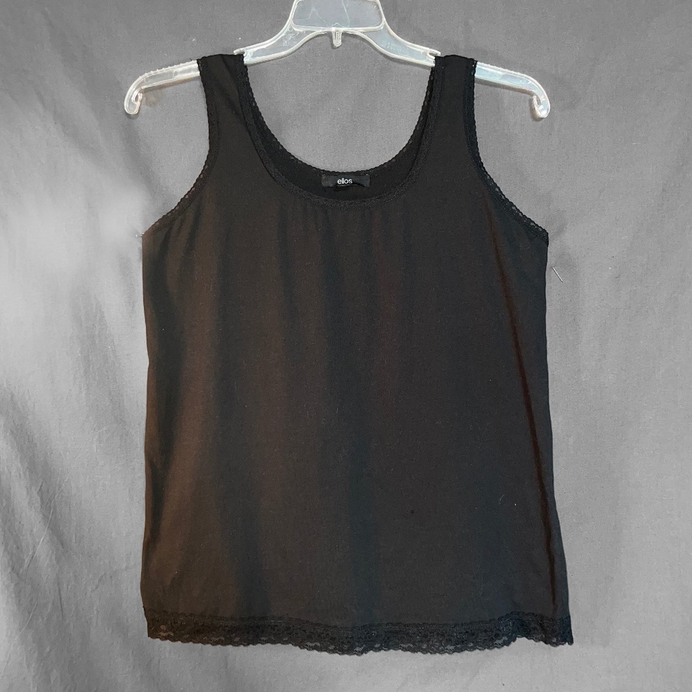 Black Lace-Edged Tank Top